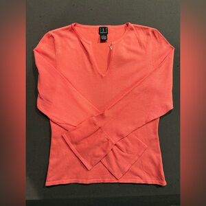 INC International Concepts Coral V-Neck Blouse